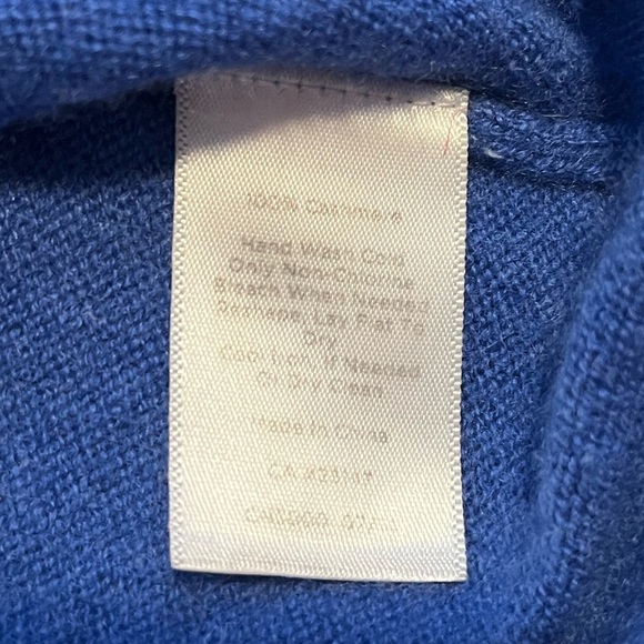 Talbots 100% cashmere royal blue long-sleeved crewneck sweater - Picture 5 of 6